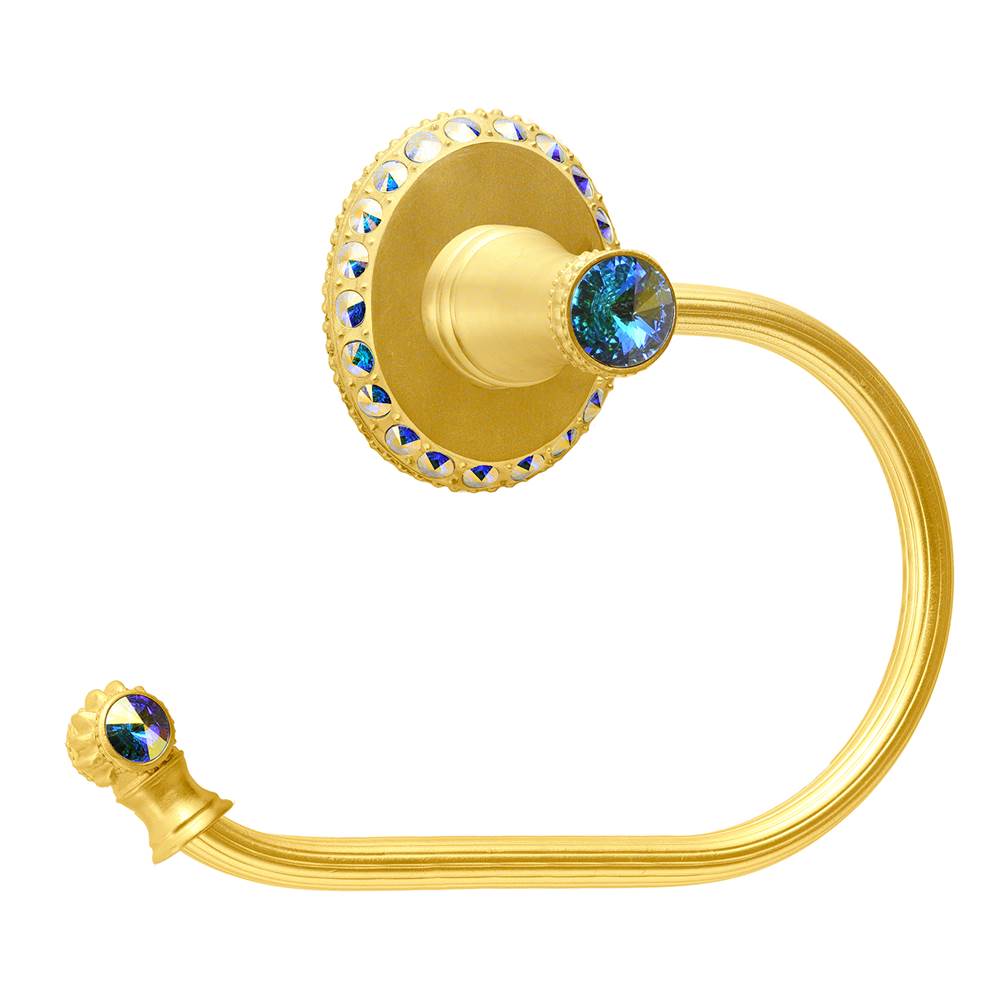 Carpe Diem Hardware - Cache Ii Swing Tissue Reeded Ring Left With Swarovski Aurore Boreale Crystals - Gilded Mercury