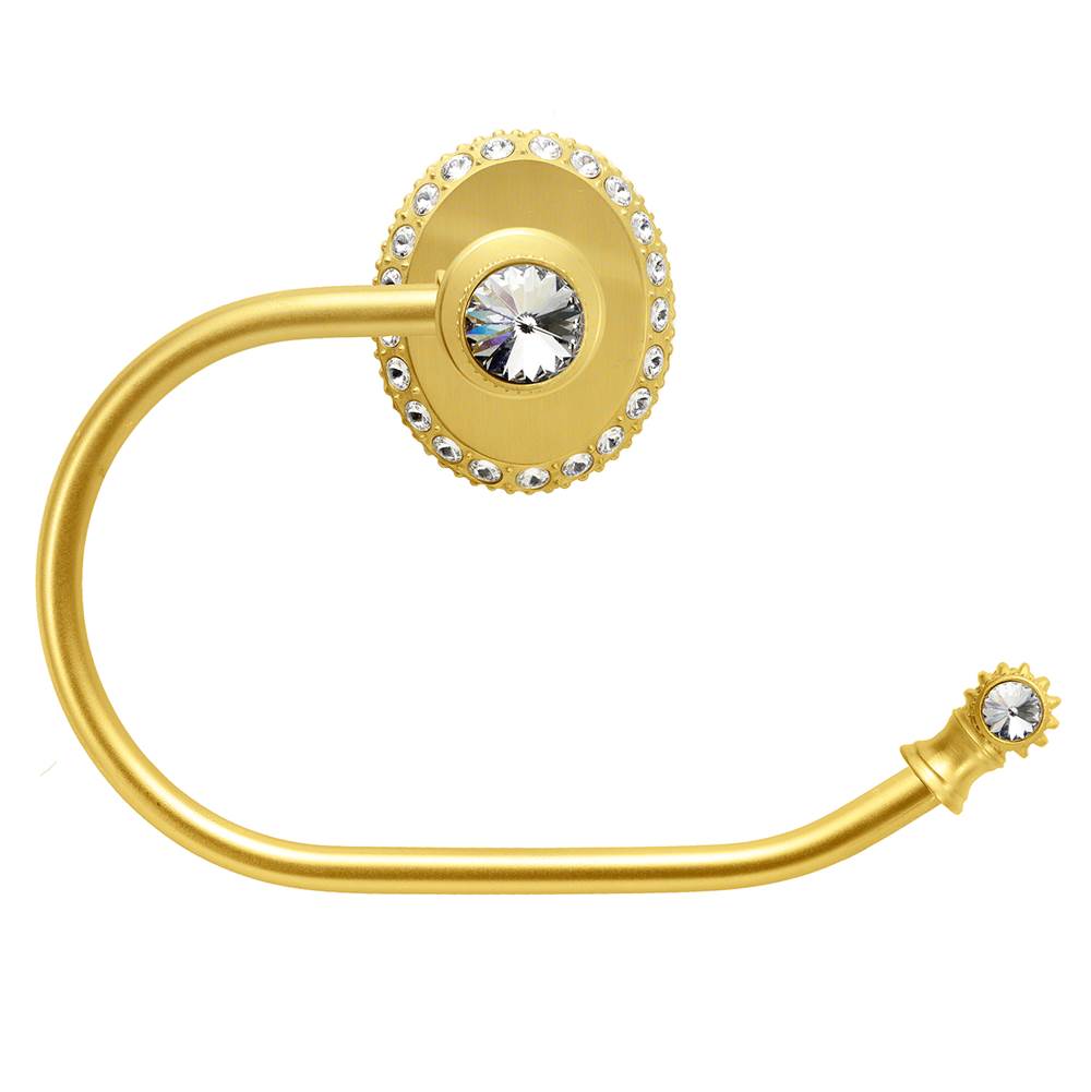 Cache Ii Swing Tissue Smooth Ring Right With Swarovski Clear Crystals