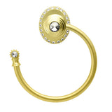 Carpe Diem Hardware - Cache Ll Large Swing Towel Smooth Ring Left w/ 42 Rivoli Swarovski Crystals - Soft Gold