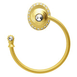 Carpe Diem Hardware - Cache Ll Large Swing Towel Reeded Ring Left w/ 42 Rivoli Swarovski Crystals - Gilded Mercury