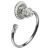 Carpe Diem Hardware - Cache Ll Large Swing Towel Reeded Ring Left With 42 Rivoli Swarovski Clear Crystals - Chalice
