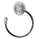 Cache Ll Large Swing Towel Reeded Ring Left With 42 Rivoli Swarovski Clear Crystals