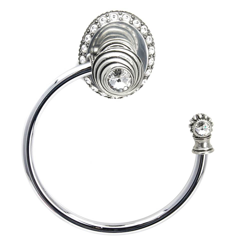 Cache Ll Large Swing Towel Smooth Ring Right With 42 Rivoli Swarovski Clear Crystals