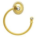 Carpe Diem Hardware - Cache Ll Large Swing Towel Reeded Ring Right w/ 42 Rivoli Swarovski Crystals - Gilded Mercury
