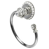 Carpe Diem Hardware - Cache Ll Large Swing Towel Reeded Ring Right With 42 Rivoli Swarovski Clear Crystals - Chalice