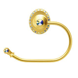 Cache Ll Large Swing Tissue Smooth Ring Left With 42 Rivoli Swarovski Aurore Boreale Crystals