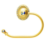 Cache Ll Large Swing Tissue Reeded Ring Left With 42 Rivoli Swarovski Aurore Boreale Crystals