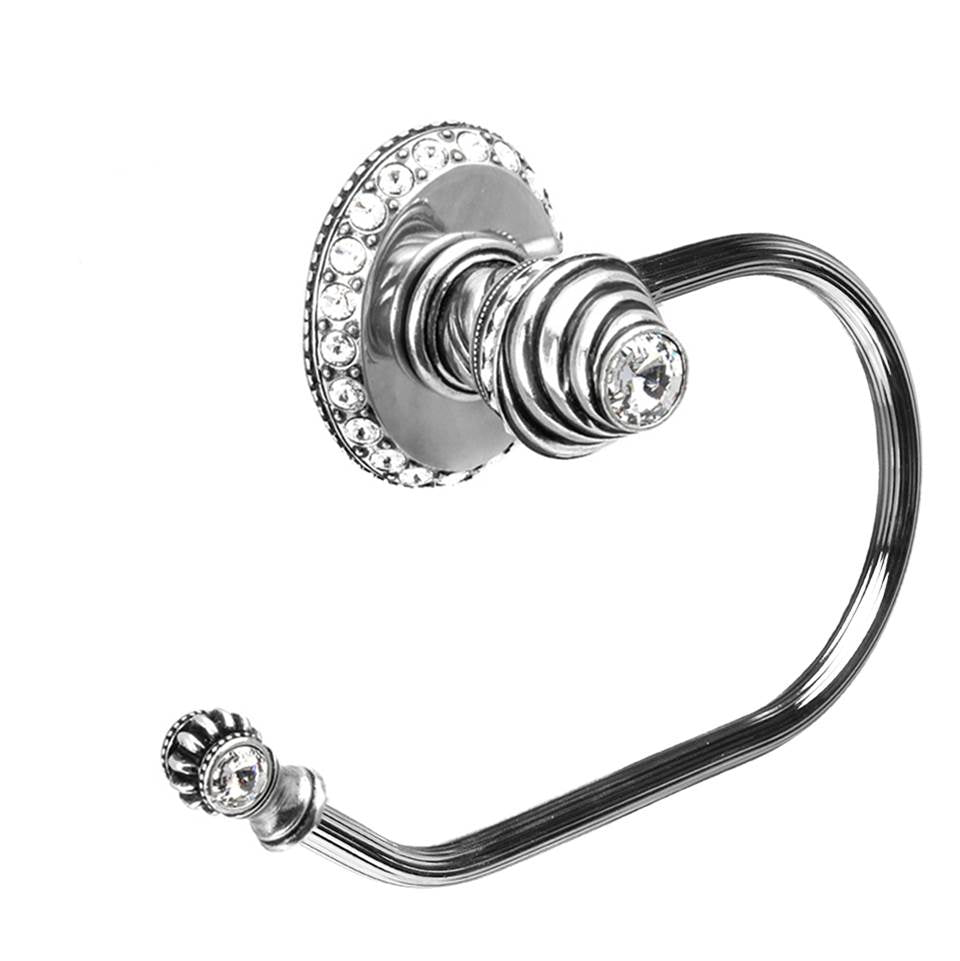 Cache Ll Large Swing Tissue Reeded Ring Left w/ 42 Rivoli Swarovski Crystals