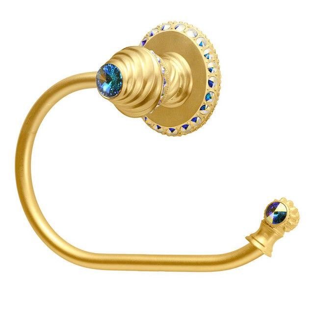 Carpe Diem Hardware - Cache Ll Large Swing Tissue Smooth Ring Right With 42 Rivoli Swarovski Aurore Boreale Crystals - Gilded Mercury
