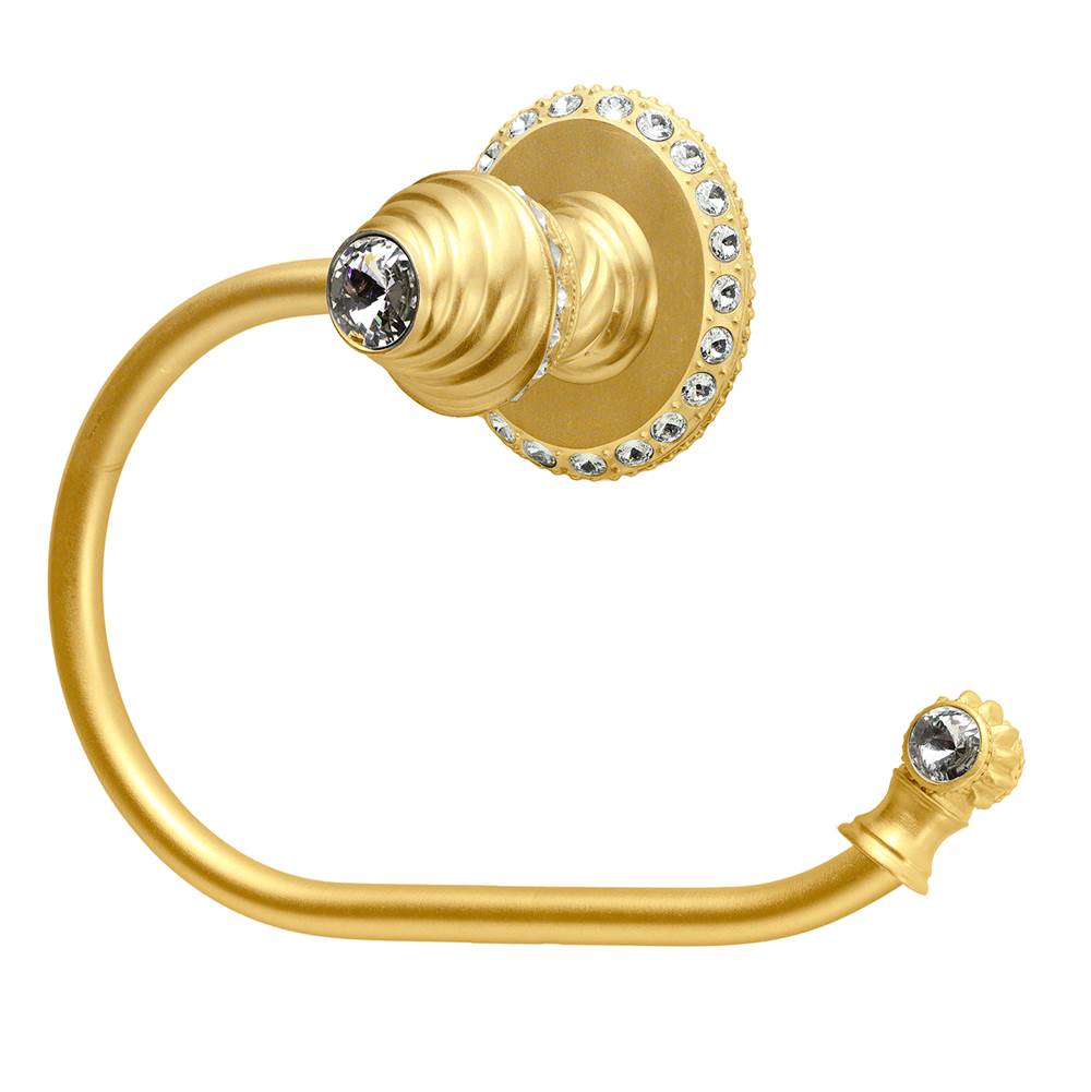 Carpe Diem Hardware - Cache 6'' O.C. Approx w/ 1/2'' Smooth Center Long Pull w/ Swarovski Crystals - Antique Brass