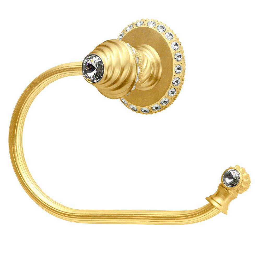 Carpe Diem Hardware - Cache Ll Large Swing Tissue Reeded Ring Right w/ 42 Rivoli Swarovski Crystals - Gilded Mercury