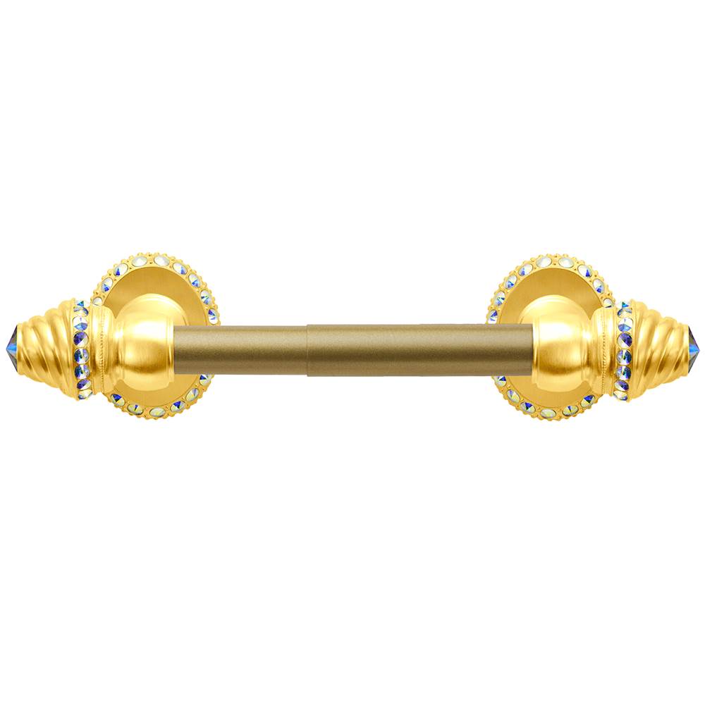 Carpe Diem Hardware - Cache II Tissue Post (Large Escutcheon) With Swarovski Aurore Boreale Crystals - Gilded Mercury