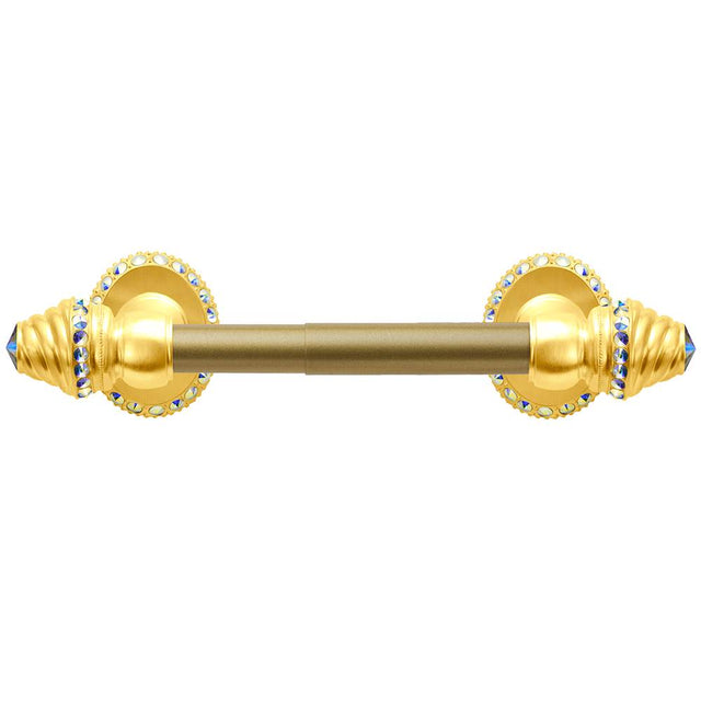 Carpe Diem Hardware - Cache II Tissue Post (Large Escutcheon) With Swarovski Aurore Boreale Crystals - Gilded Mercury