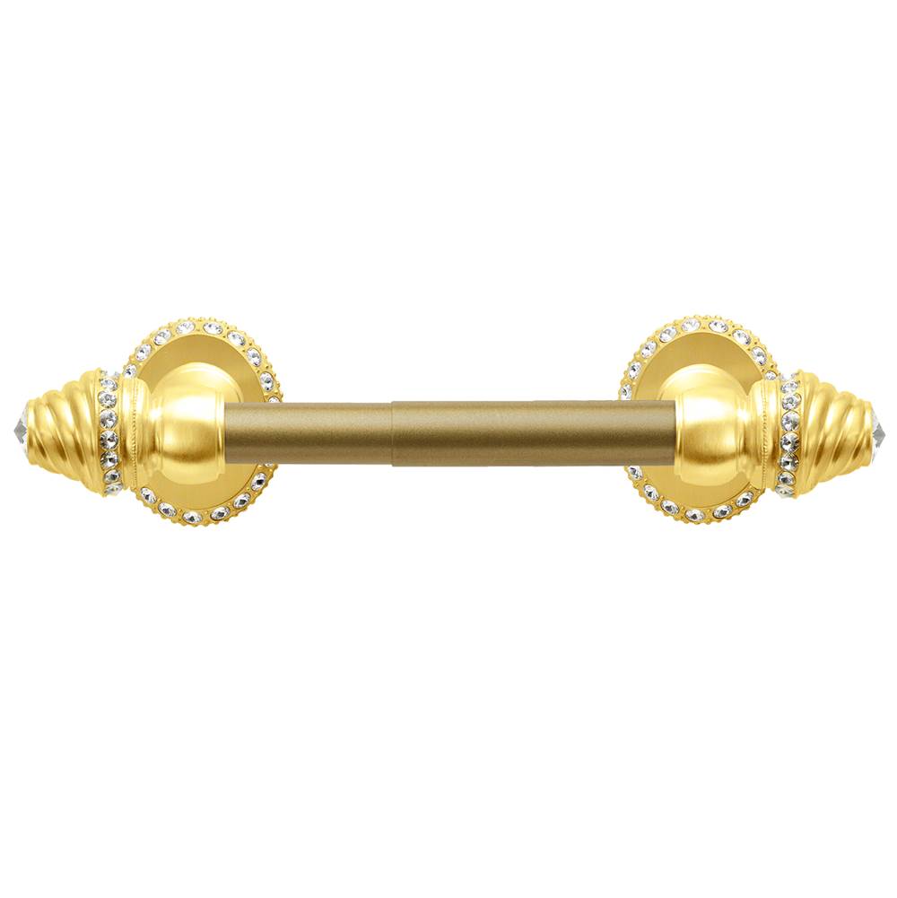 Carpe Diem Hardware - Cache Ii Tissue Post {Large Escutcheon} w/ Swarovski Crystals - Gilded Mercury