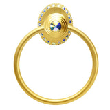 Cache Ll Full Swing Towel Smooth Ring Right With Swarovski Aurore Boreale Crystals