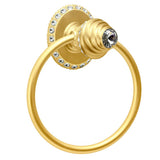 Carpe Diem Hardware - Cache Ll Full Swing Towel Smooth Ring Right With Swarovski Clear Crystals - Gilded Mercury