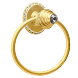Carpe Diem Hardware - Cache Ll Full Swing Towel Reeded Ring Right With Swarovski Clear Crystals - Gilded Mercury