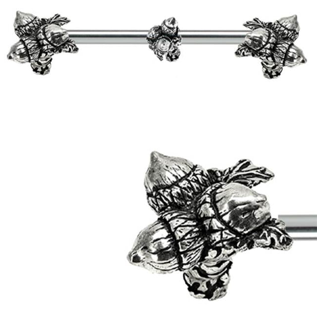 Carpe Diem Hardware - Triple Acorn & Oak Leaf 22'' O.C. Approx w/ 1/2'' Smooth Center Long Pull w/ Center Brace - Chalice
