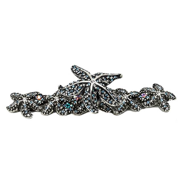 Carpe Diem Hardware - Star Fish Knob & Sea Anemones Large Back Plate w/ Swarovski Crystals - Chalice