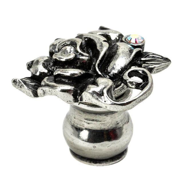 Carpe Diem Hardware - Medium Rose Knob w/ Swarovski Crystals - Chalice