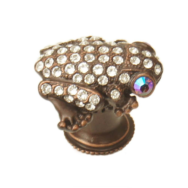 Carpe Diem Hardware - Carpe Diem 2581-22C In The Garden Oil Rub Bronze Frog Knob W/ Swarovski Crystals - Oil Rubbed Bronze