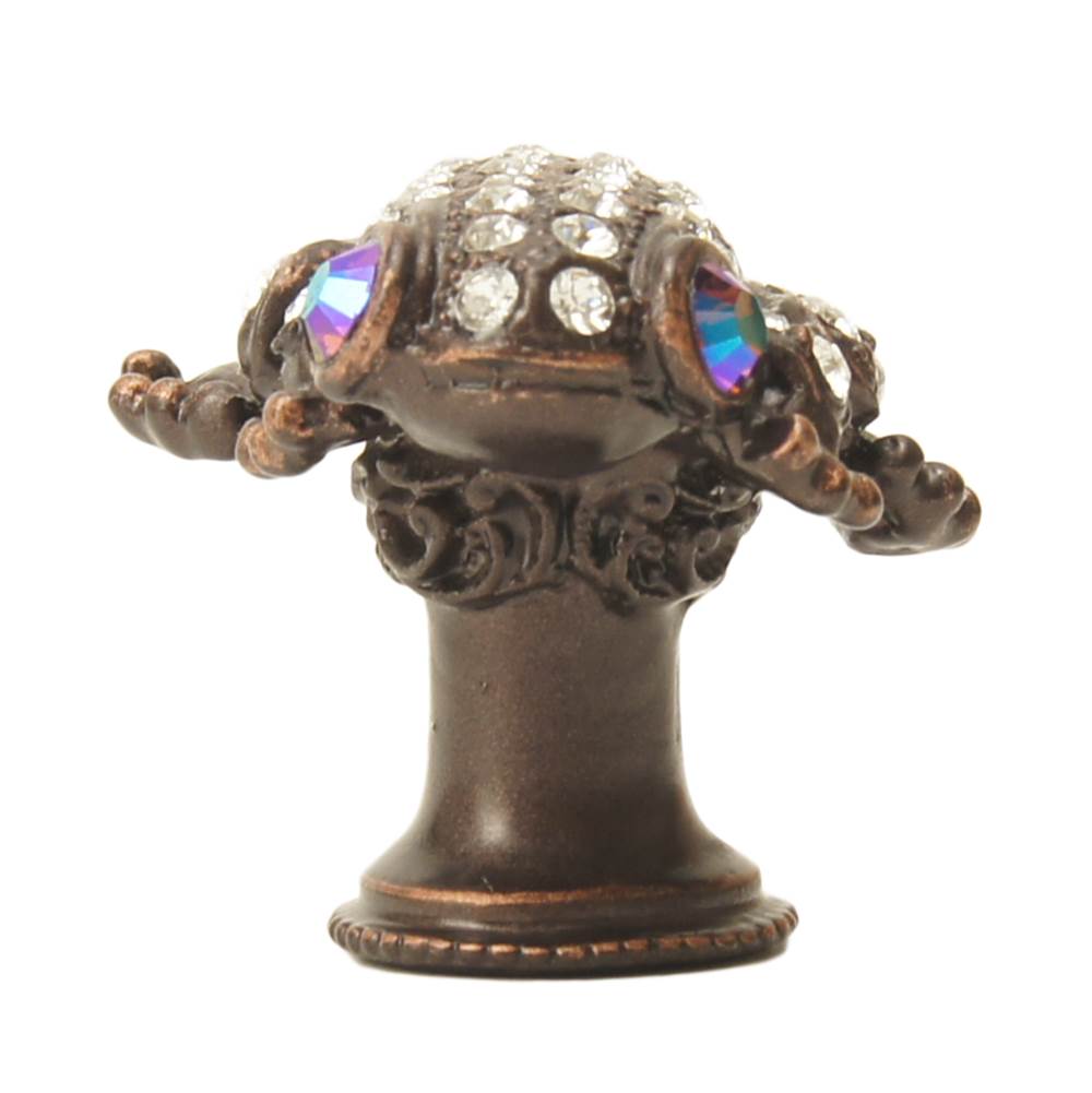 Carpe Diem 2581-22C In The Garden Oil Rub Bronze Frog Knob W/ Swarovski Crystals