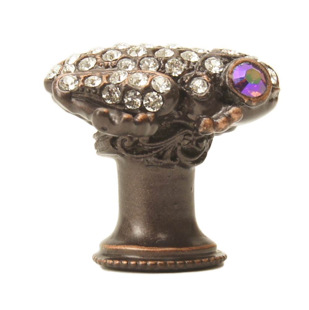 Carpe Diem 2581-22C In The Garden Oil Rub Bronze Frog Knob W/ Swarovski Crystals
