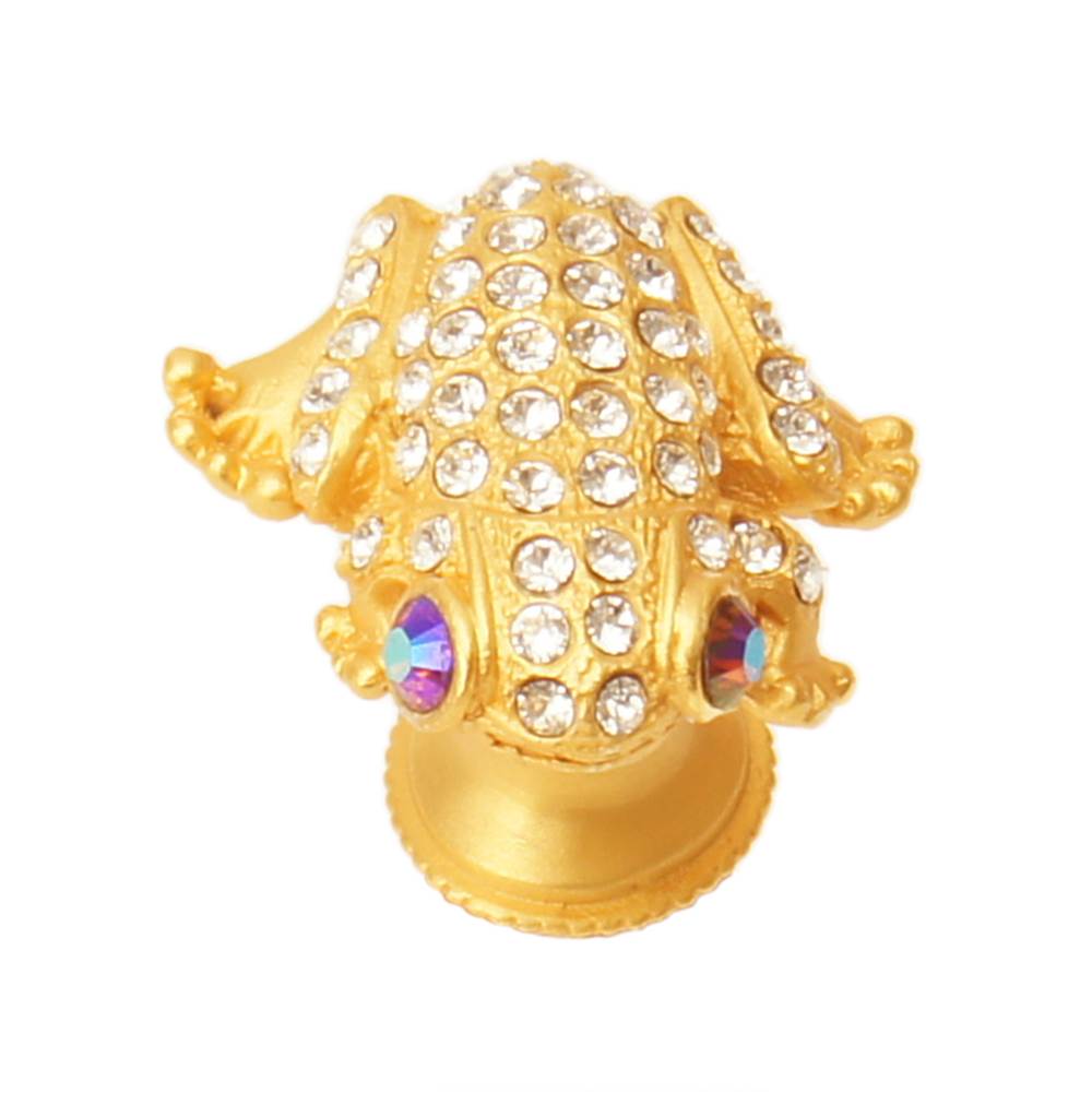 Carpe Diem Hardware - Carpe Diem 2581-8C In The Garden Gilded Mercury Frog Knob W/ Swarovski Crystals - Gilded Mercury