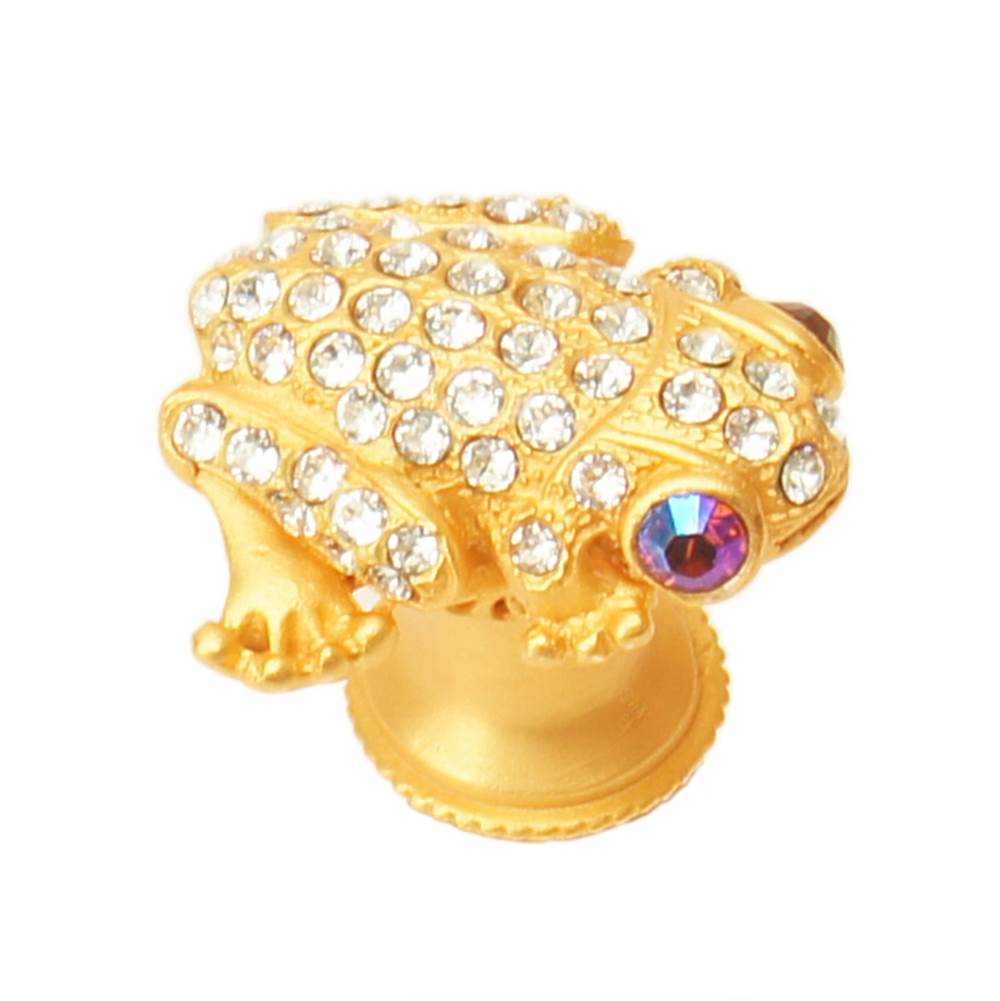 Carpe Diem 2581-22C In The Garden Oil Rub Bronze Frog Knob W/ Swarovski Crystals