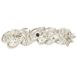 Carpe Diem Hardware - Carpe Diem 2582-24Cab In The Garden Platinum Lily Pad and Frog Medium Elongated Back Plate Made W/ Swarovski Crystals - Platinum