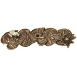 Carpe Diem Hardware - Carpe Diem 2582-3C In The Garden Antique Brass Lily Pad and Frog Medium Elongated Back Plate Made W/ Swarovski Crystals - Antique Brass