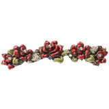Rose 4'' O.C. Pull w/ Swarovski Clear Crystals & Ruby Red Glaze