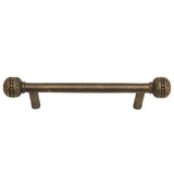 Carpe Diem Hardware - Millennium 4'' O.C. Pull, Millennium Caps On End - Antique Brass