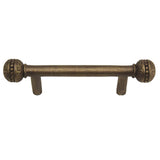 Carpe Diem Hardware - Millennium 3'' O.C. Pull, Millennium Caps On End - Antique Brass