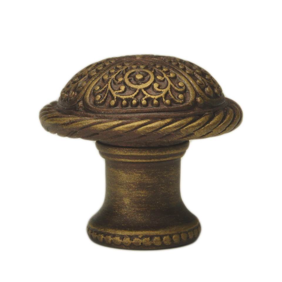 Carpe Diem Hardware - Millennium Large Knob With Rope Border - Antique Brass