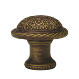 Carpe Diem Hardware - Millennium Large Knob With Rope Border - Antique Brass