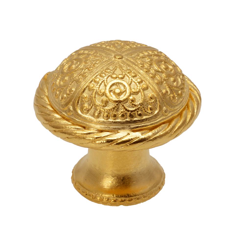 Carpe Diem Hardware - Millennium Large Knob With Rope Border - Gilded Mercury