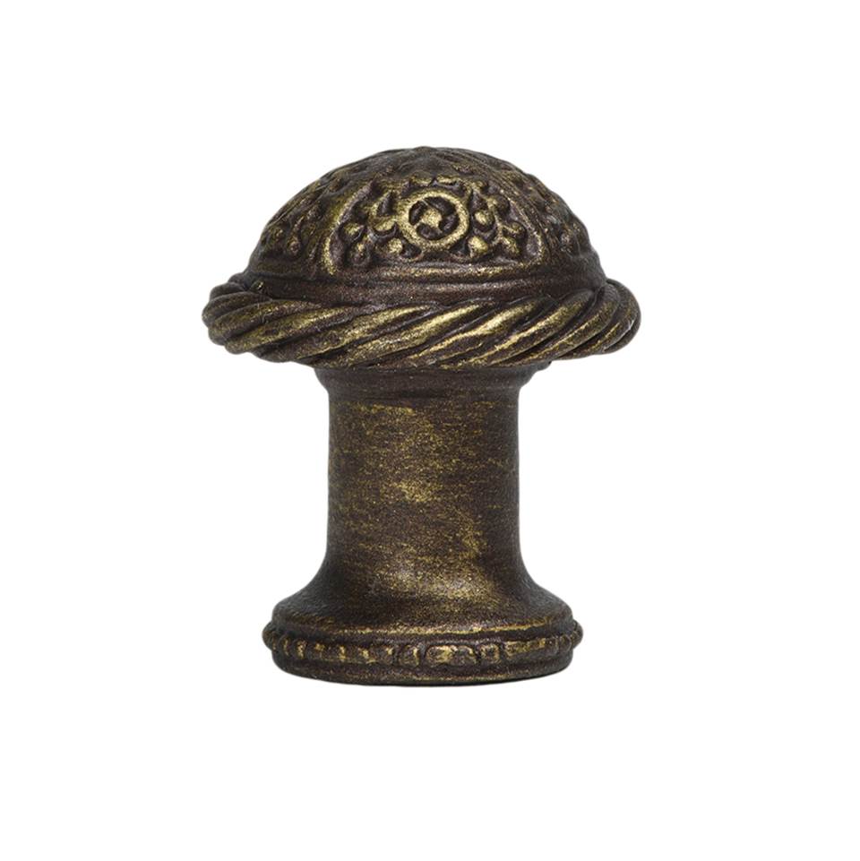Carpe Diem Hardware - Millennium Small Knob With Rope Border - Antique Brass