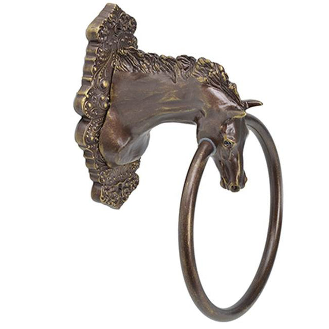 Carpe Diem Hardware - Horse w/ Tularosa Escutcheon Full Swing Towel Ring - Chalice