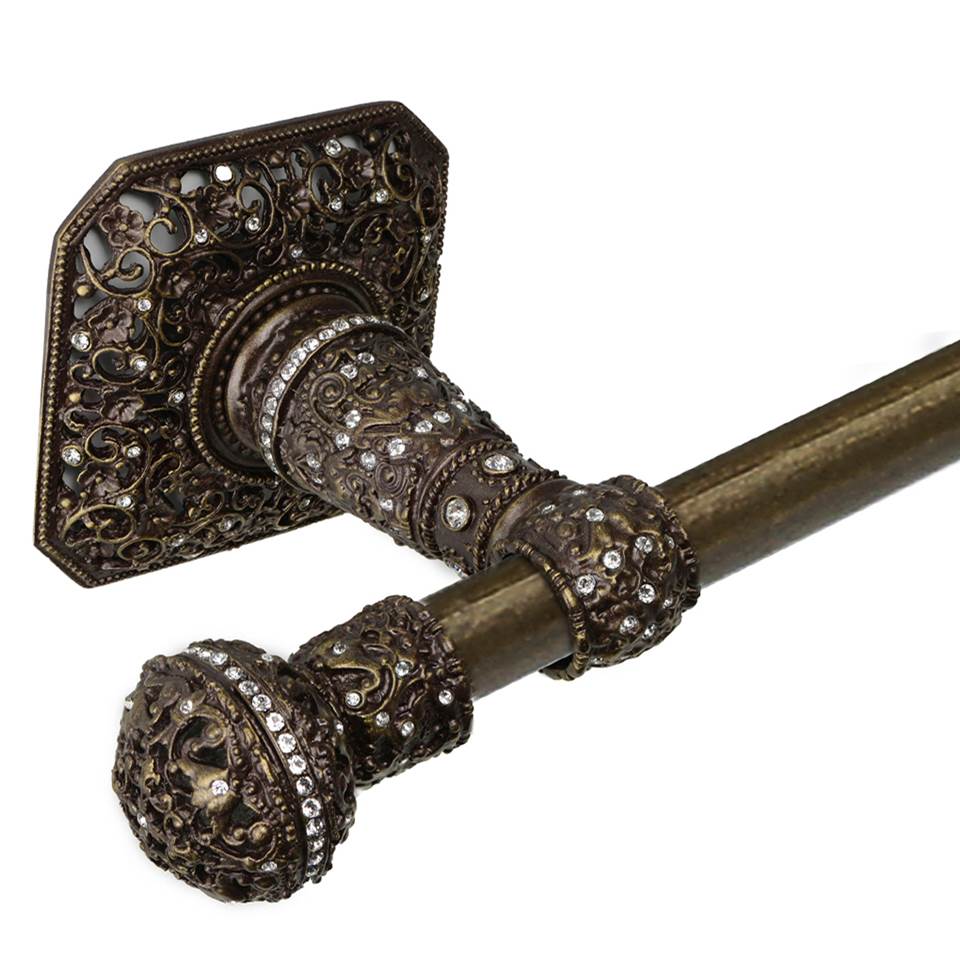 Juliane Grace 16'' O.C. (Approximately) Towel Bar With 350 Swarovski Clear Crystals With 5/8'' Smooth Center