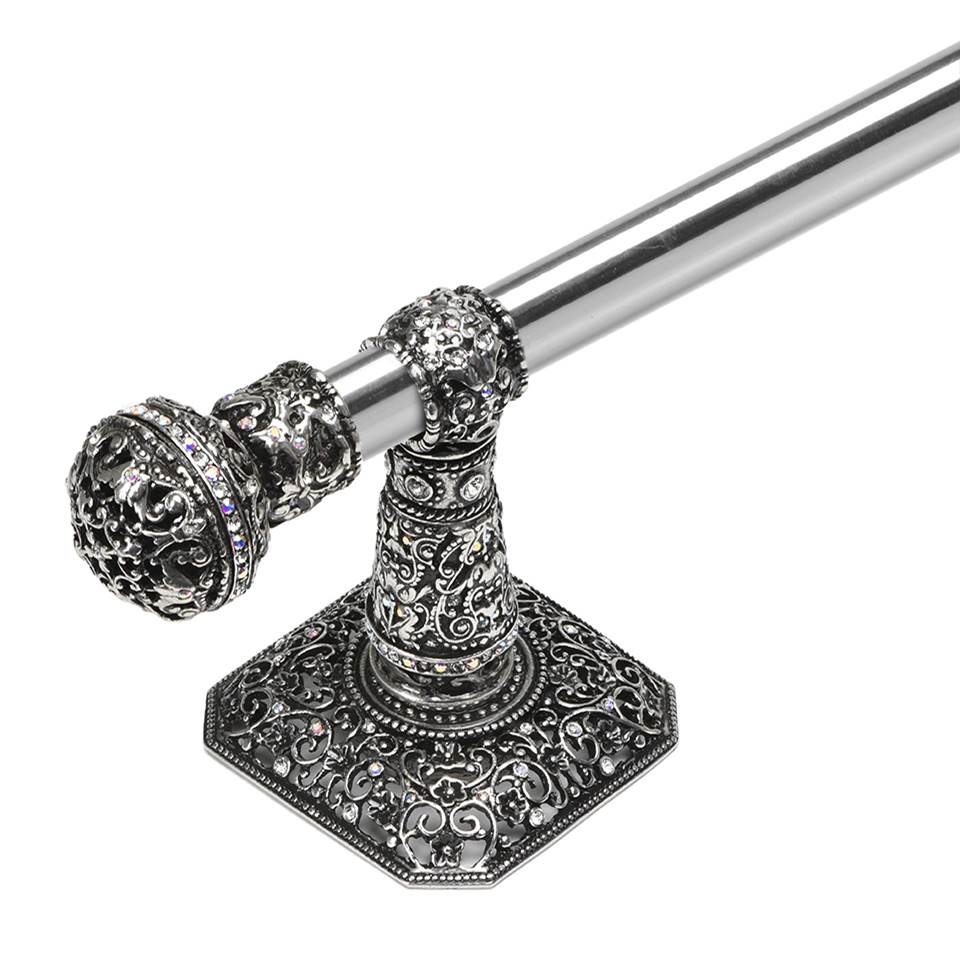 Juliane Grace 16'' O.C. (Approximately) Towel Bar With 350 Swarovski Clear and Aurore Boreale Crystals With 5/8'' Smooth Center