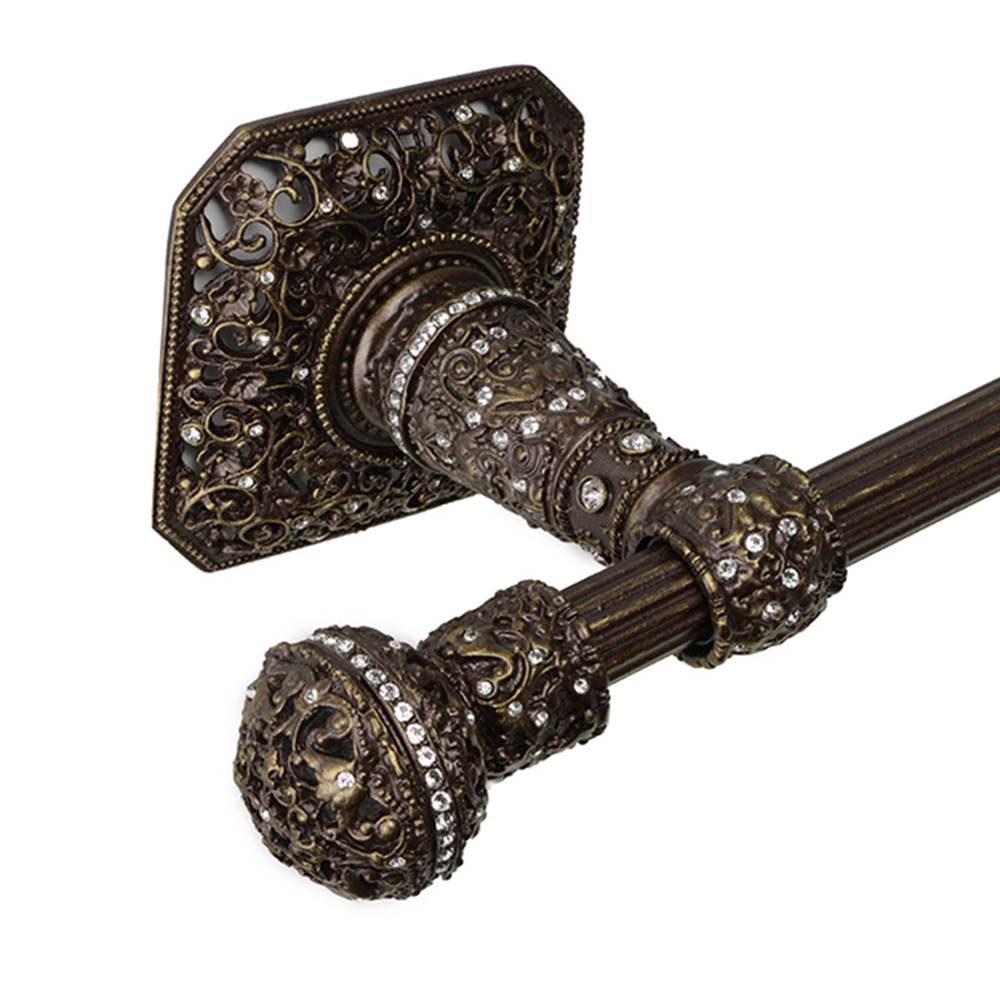 Juliane Grace 16'' O.C. (Approximately) Towel Bar With 350 Swarovski Clear Crystals With 5/8'' Reeded Center