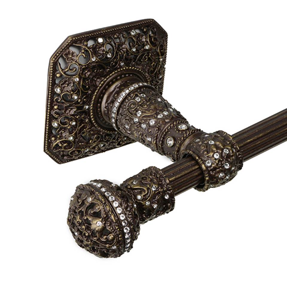 Juliane Grace 32'' O.C. (Approximately) Towel Bar With 350 Swarovski Clear Crystals With 5/8'' Reeded Center