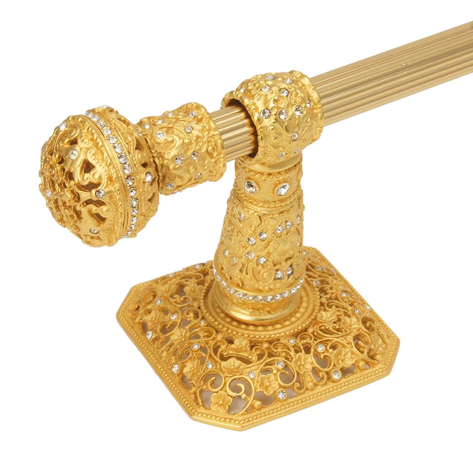 Juliane Grace 32'' O.C. (Approximately) Towel Bar With 350 Swarovski Clear Crystals With 5/8'' Reeded Center