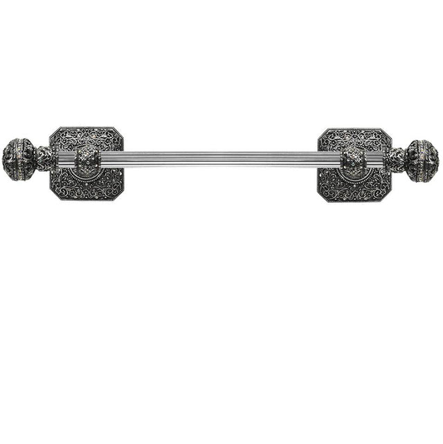 Carpe Diem Hardware - Juliane Grace 32'' O.C. (Approximately) Towel Bar With 350 Swarovski Clear and Aurore Boreale Crystals With 5/8'' Reeded Center - Chalice