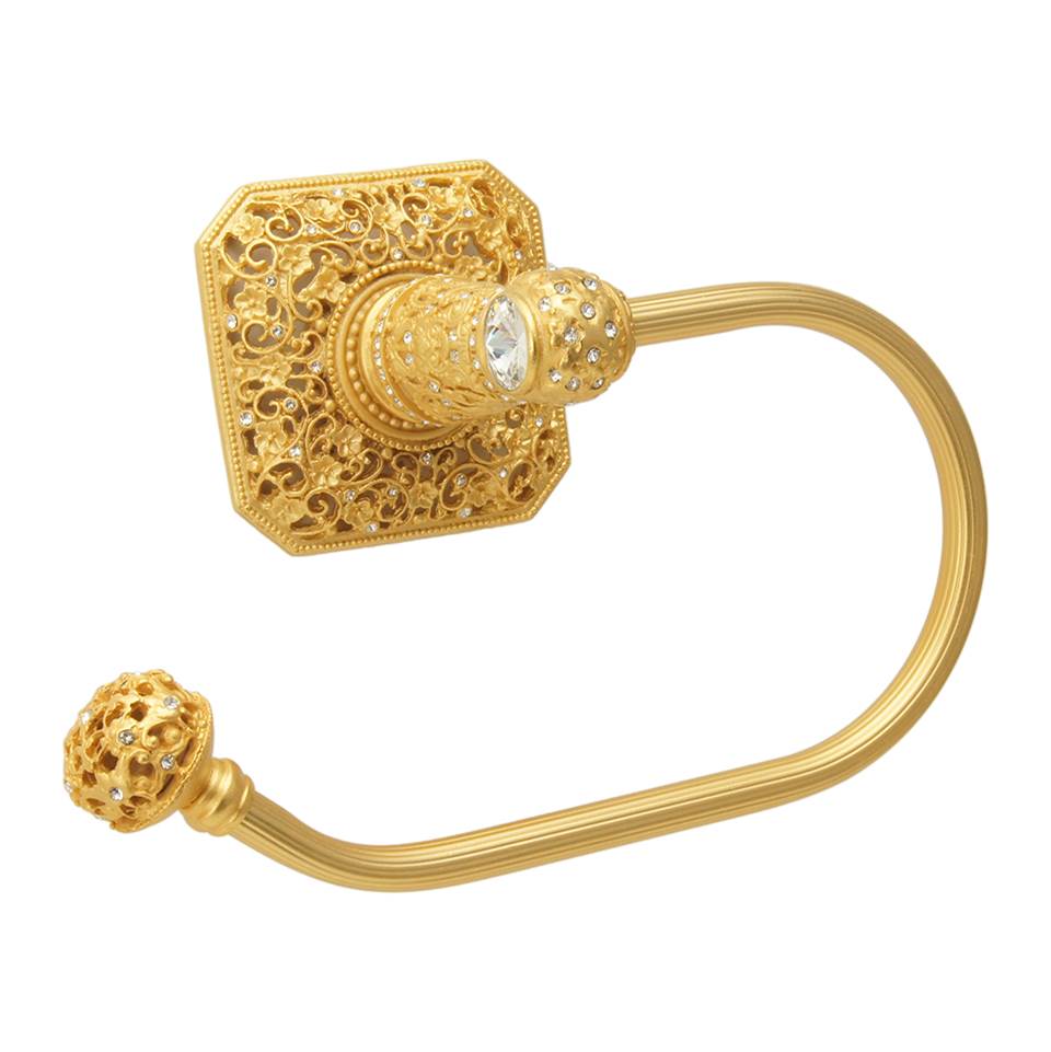Juliane Grace Swing Tissue Reeded Ring Left With 131 Swarovski Clear Crystals