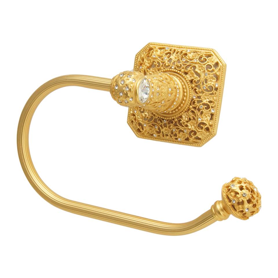 Juliane Grace Swing Tissue Reeded Ring Right With 131 Swarovski Clear Crystals