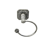 Carpe Diem Hardware - Juliane Grace Swing Towel Smooth Ring Left w/ 131 Swarovski Crystals - Gilded Mercury