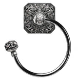 Carpe Diem Hardware - Juliane Grace Swing Towel Smooth Ring Left With 131 Swarovski Clear and Aurore Boreale Crystals - Chalice