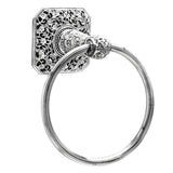 Carpe Diem Hardware - Juliane Grace Full Swing Towel Smooth Ring With Swarovski Clear Crystals - Platinum